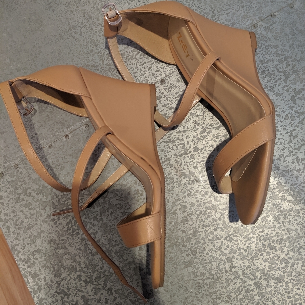 Nude Wedge Sandals